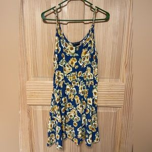Blue and Yellow Sunflower Dress